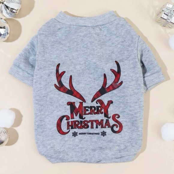 Merry Christmas plaid cat/dog sweater M - Picture 4 of 5